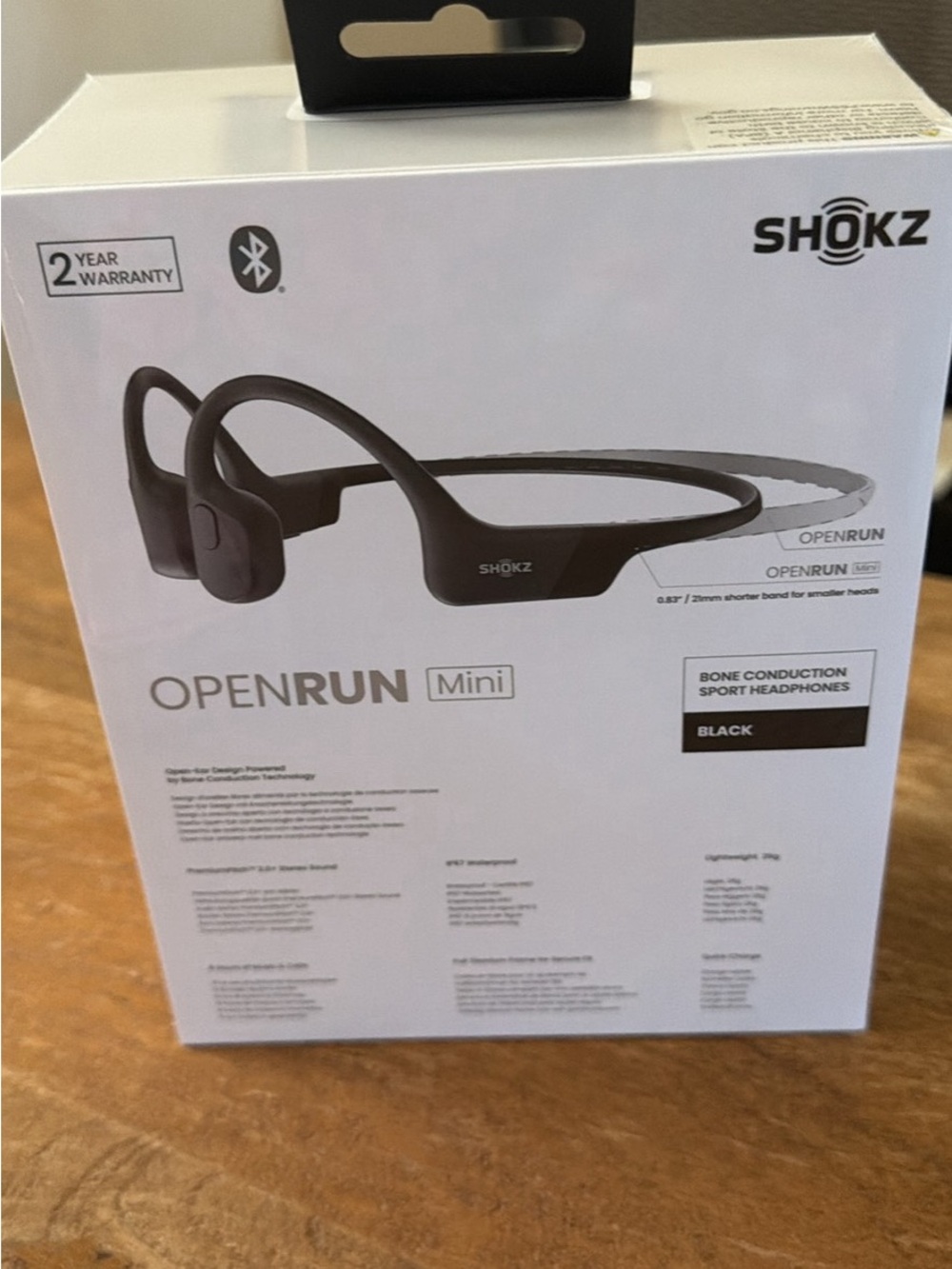 Brand new in box and wrapped shokz open run mini headphones black